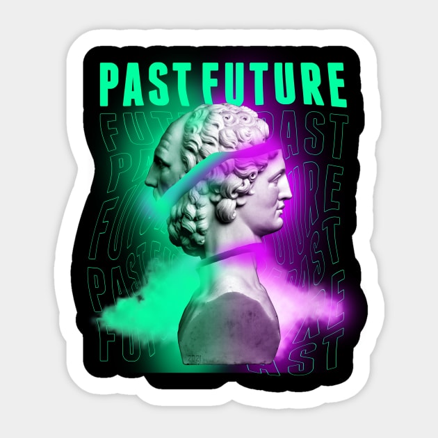 Janus Mythology Vaporwave Green and Purple Sticker by gastaocared